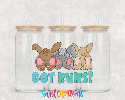 Got Buns UV DTF Transfer Tumbler Wrap | Funny Bunny Easter Cup Decal | DTF255 - Swiit Creations