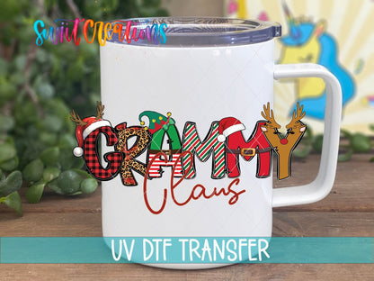 Grammy Claus Christmas UV DTF Cup Decal | UV1225 - Swiit Creations