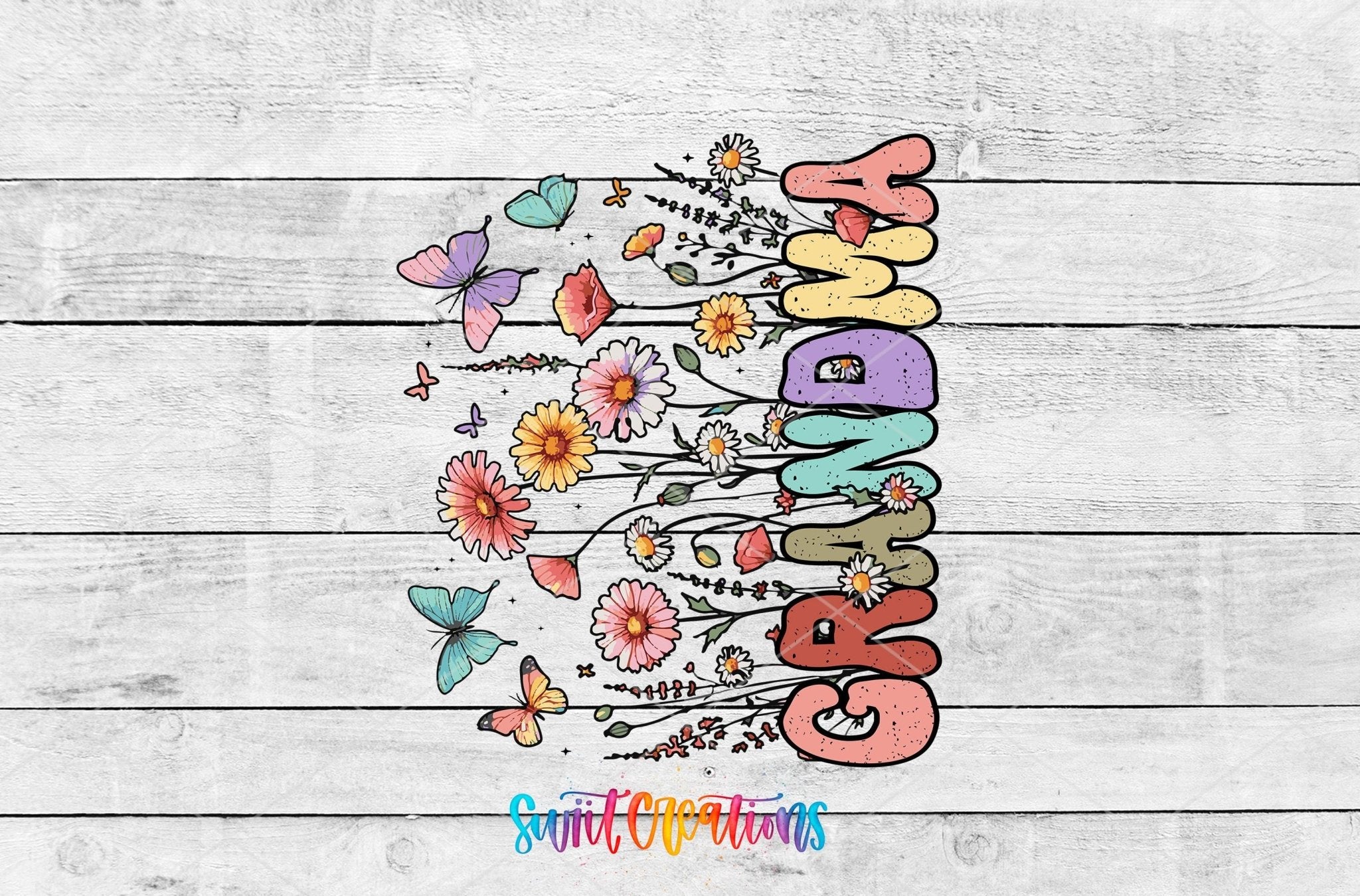 Grandma Floral Motel Keychain UV DTF Transfer | Retro Flower Design | MK1981 - Swiit Creations
