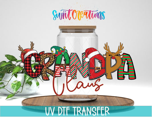 Grandpa Claus Christmas UV DTF Cup Decal | UV1227 - Swiit Creations