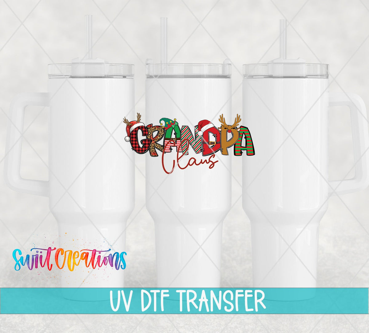 Grandpa Claus Christmas UV DTF Cup Decal | UV1227 - Swiit Creations