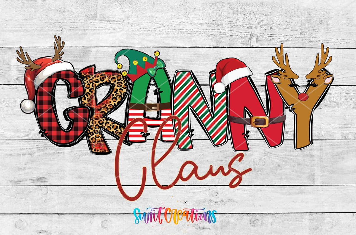 Granny Claus Christmas UV DTF Cup Decal | UV1229 - Swiit Creations