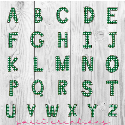 Green Gingham Personalized Christmas Ornament CF10 - Swiit Creations