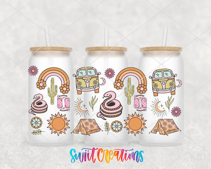 Groovy Western UV DTF Transfer Tumbler Wrap | Retro Camper Boots | DTF333 - Swiit Creations