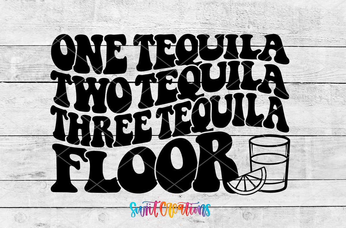 One Tequila Two Tequila Floor artwork detail for the finished 16 oz tumbler