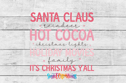 It Is Christmas Yall artwork detail for the finished 16 oz tumbler