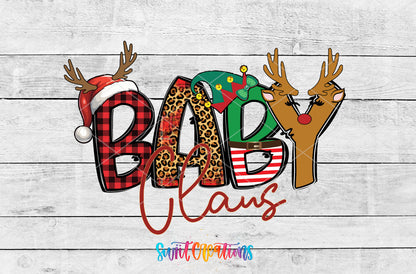 Baby Claus artwork detail for the finished 16 oz tumbler