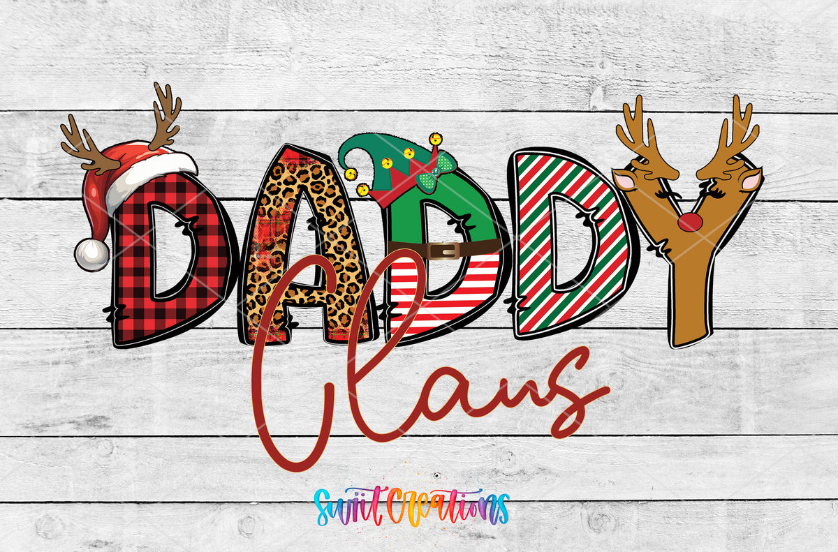 Daddy Claus artwork detail for the finished 16 oz tumbler