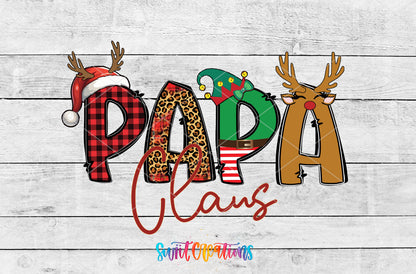 Papa Claus artwork detail for the finished 16 oz tumbler