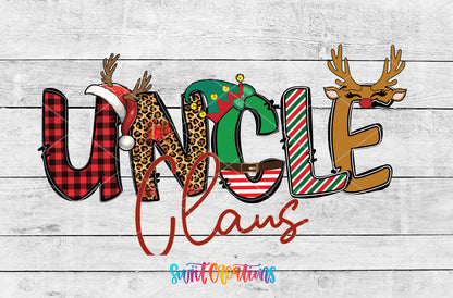 Uncle Claus artwork detail for the finished 16 oz tumbler