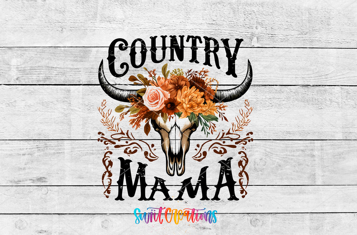 Country Mama artwork detail for the finished 16 oz tumbler