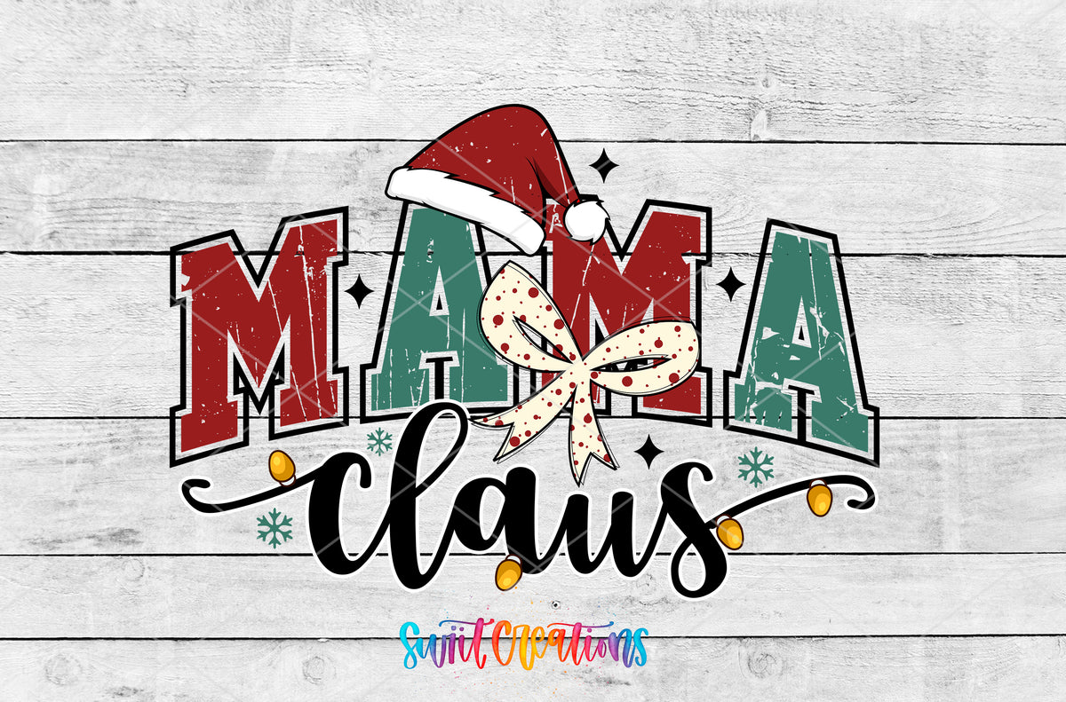 Mama Claus artwork detail for the finished 16 oz tumbler