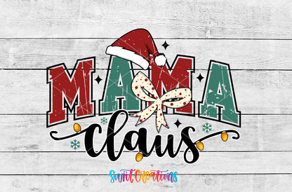 Mama Claus artwork detail for the finished 16 oz tumbler