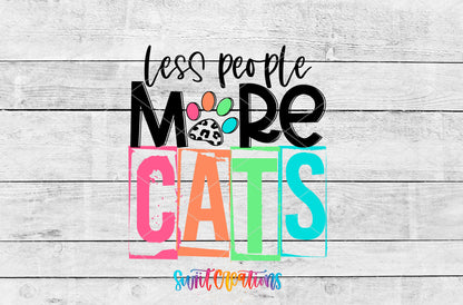 Less People More Cats artwork detail for the finished 16 oz tumbler