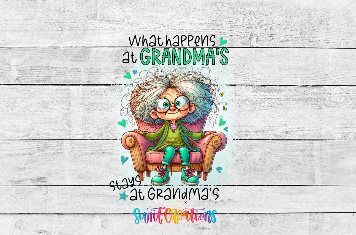 What Happens at Grandma's artwork detail for the finished 16 oz tumbler