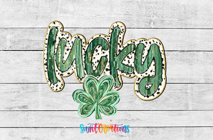 Lucky Shamrock artwork detail for the finished 16 oz tumbler