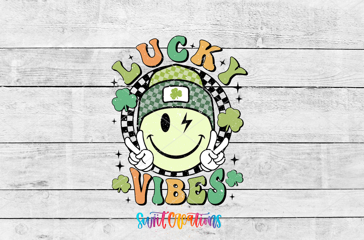 Lucky Vibes artwork detail for the finished 16 oz tumbler