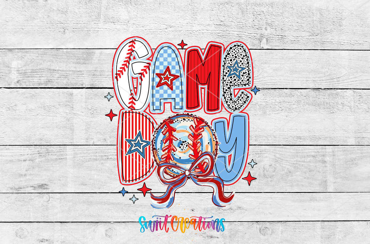Game Day Baseball artwork detail for the finished 16 oz tumbler