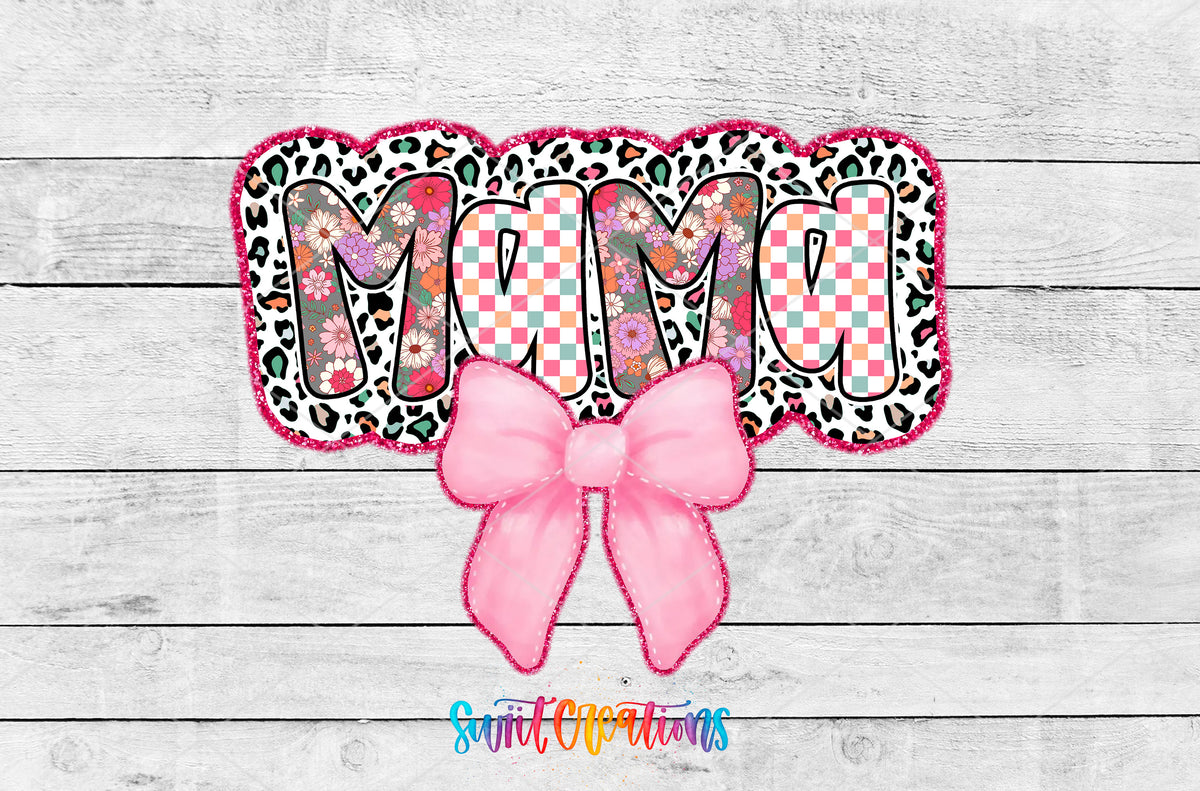 Mama Coquette artwork detail for the finished 16 oz tumbler