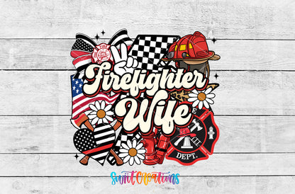 Firefighter Wife artwork detail for the finished 16 oz tumbler