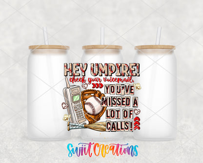 Hey Umpire frosted glass tumbler group view with lids and straws