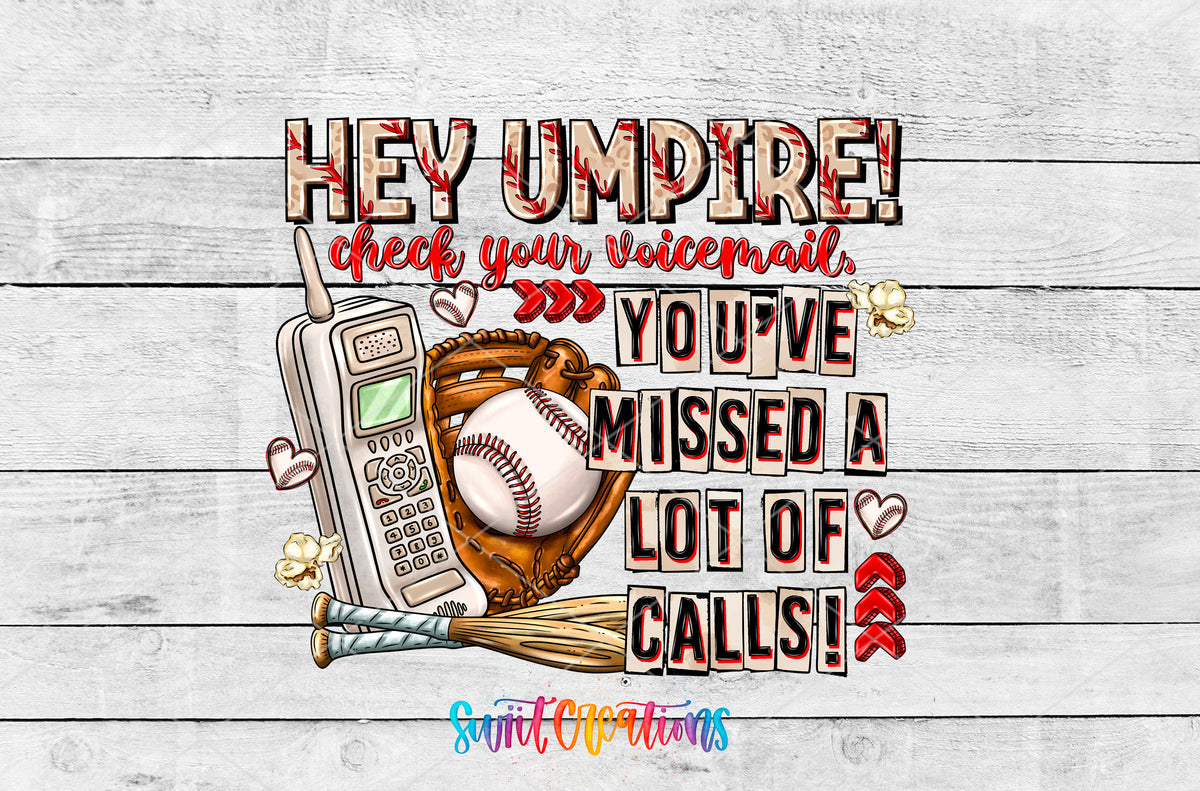 Hey Umpire artwork detail for the finished 16 oz tumbler