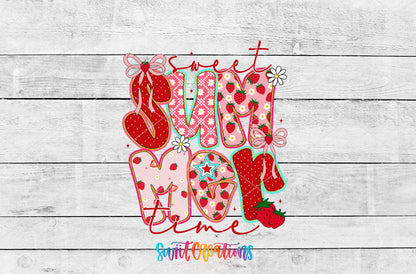 Sweet Summer Time artwork detail for the finished 16 oz tumbler