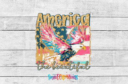 America the Beautiful Eagle artwork detail for the finished 16 oz tumbler