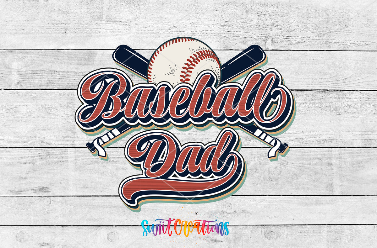 Retro Baseball Dad artwork detail for the finished 16 oz tumbler