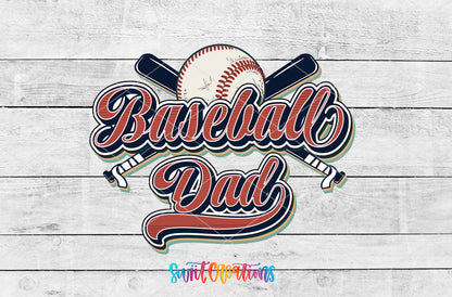 Retro Baseball Dad artwork detail for the finished 16 oz tumbler