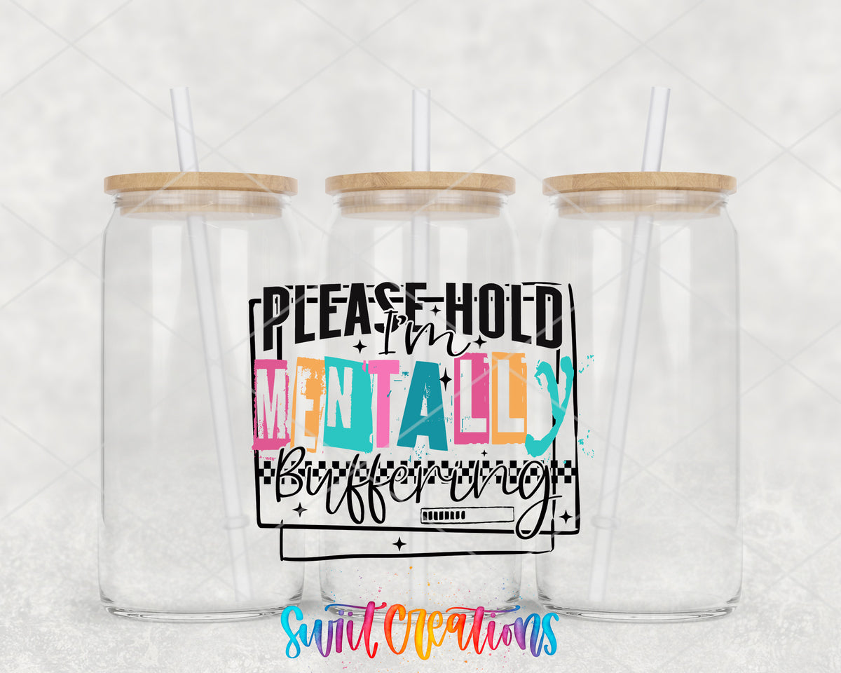 Mentally Buffering Color clear glass tumbler group mockup with bamboo lids and straws