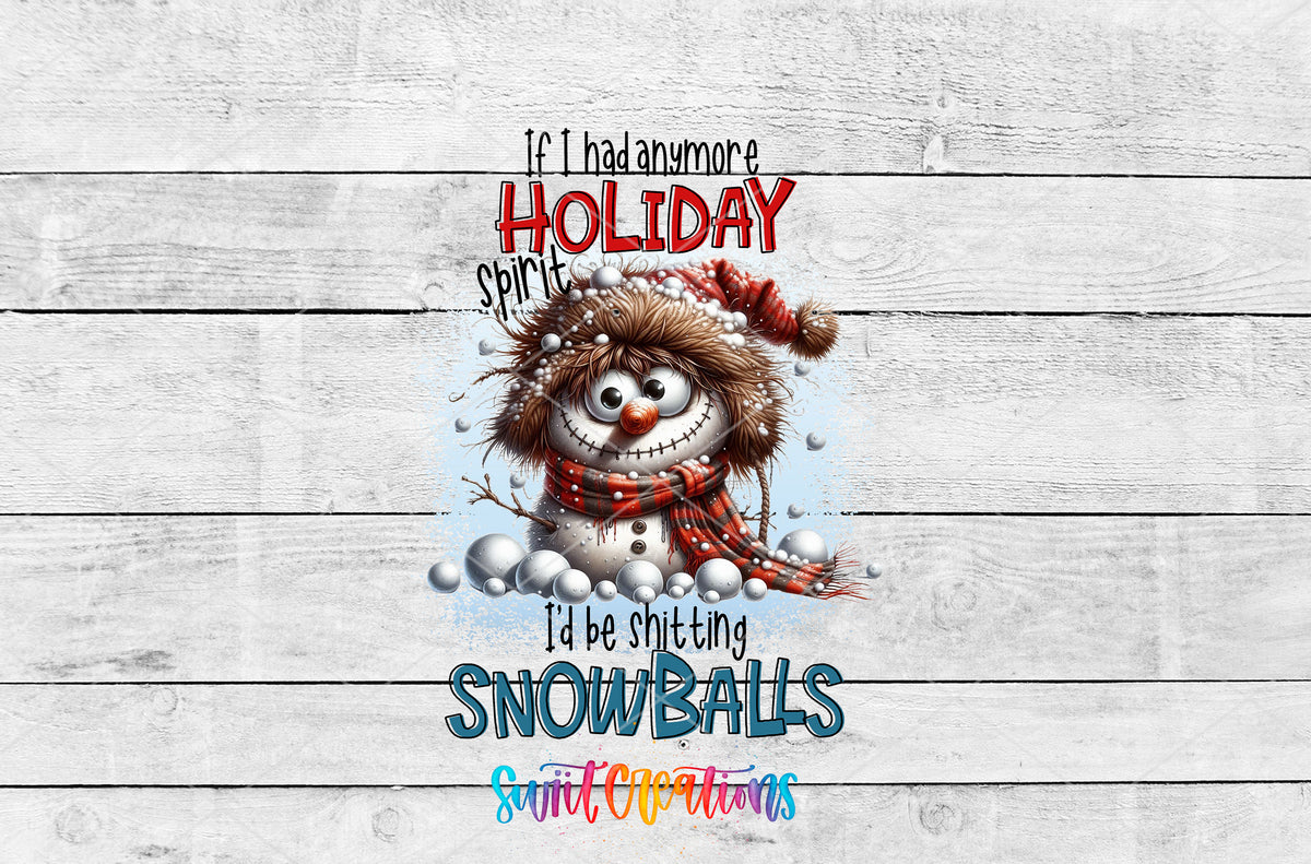 Shitting Snowballs artwork detail for the finished 16 oz tumbler