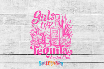 Girls Trip Tequila artwork detail for the finished 16 oz tumbler