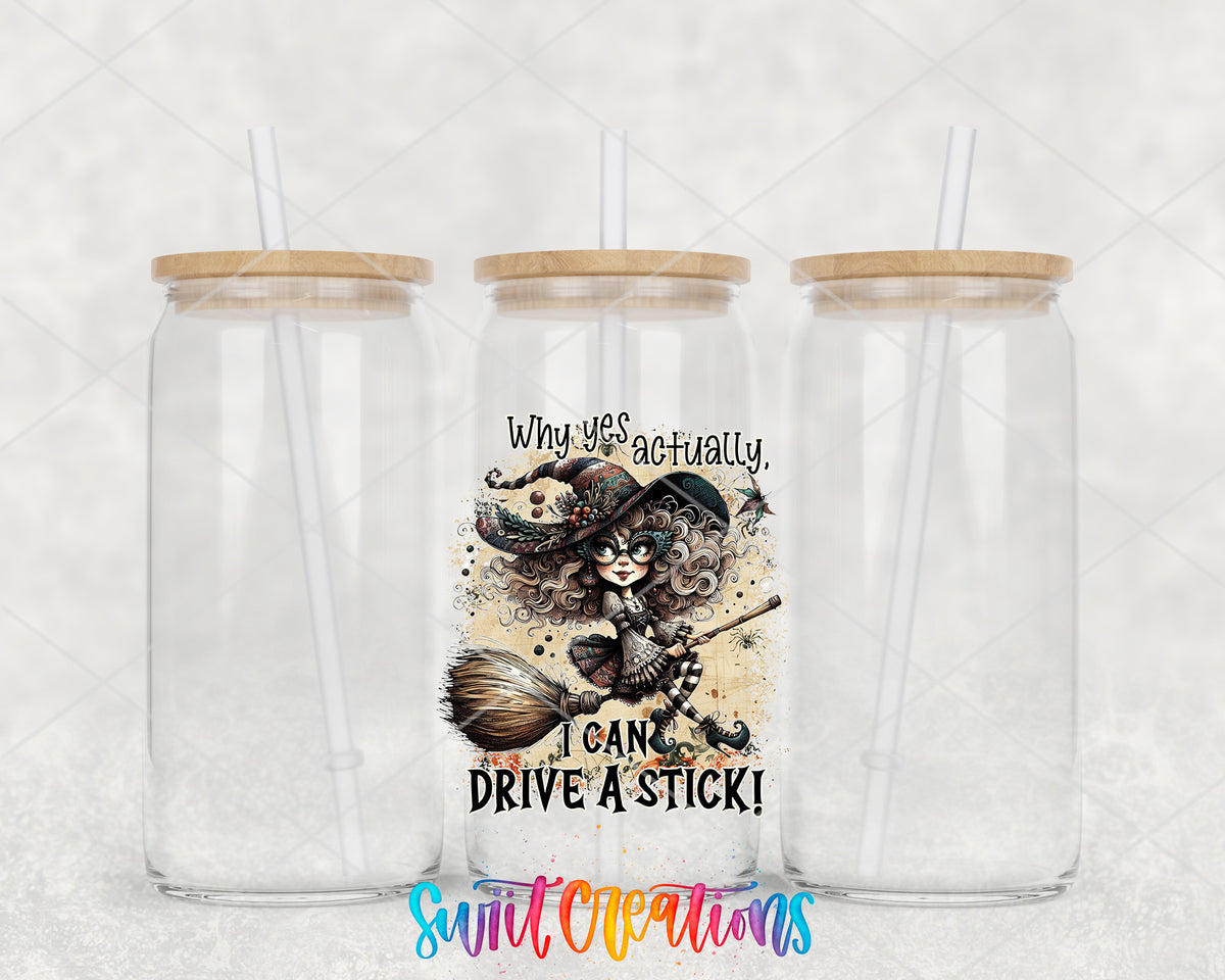 Why Yes Actually clear glass tumbler group mockup with bamboo lids and straws