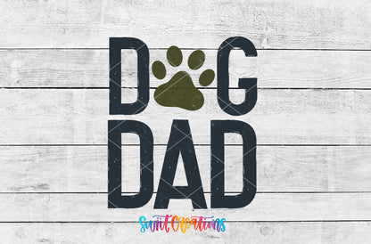 Dog Dad artwork detail for the finished 16 oz tumbler