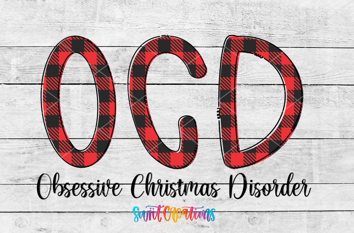 Obsessive Christmas Disorder artwork detail for the finished 16 oz tumbler