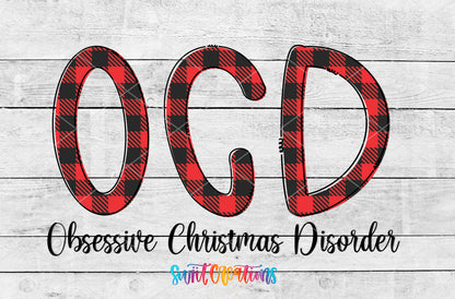 Obsessive Christmas Disorder artwork detail for the finished 16 oz tumbler