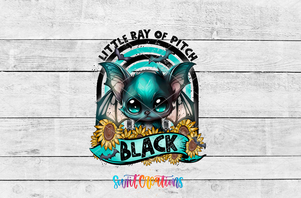 Little Ray of Pitch Black artwork detail for the finished 16 oz tumbler