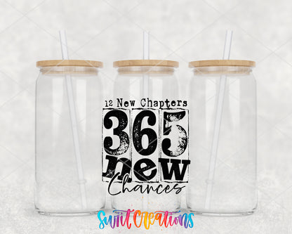 Twelve New Chapters clear glass tumbler group mockup with bamboo lids and straws