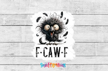 F-Caw-F Crazy Crow artwork detail for the finished 16 oz tumbler