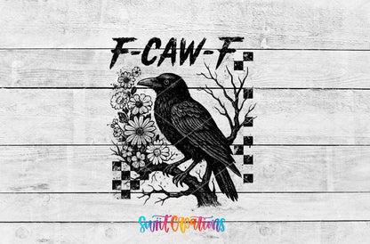 F-Caw-F Gothic Crow artwork detail for the finished 16 oz tumbler