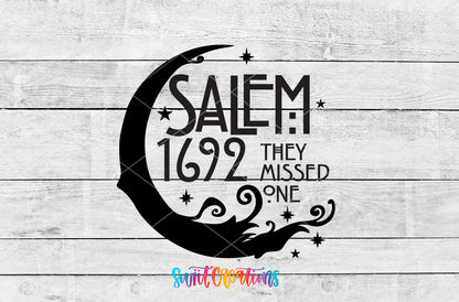Salem Missed One artwork detail for the finished 16 oz tumbler