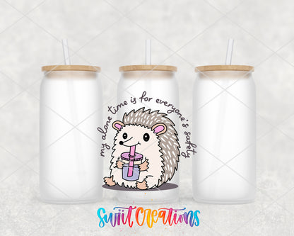 My Alone Time Is for Everyone’s Safety frosted glass tumbler group view with lids and straws