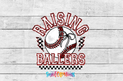 Raising Ballers Baseball artwork detail for the finished 16 oz tumbler