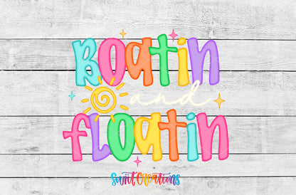 Boatin' and Floatin' artwork detail for the finished 16 oz tumbler