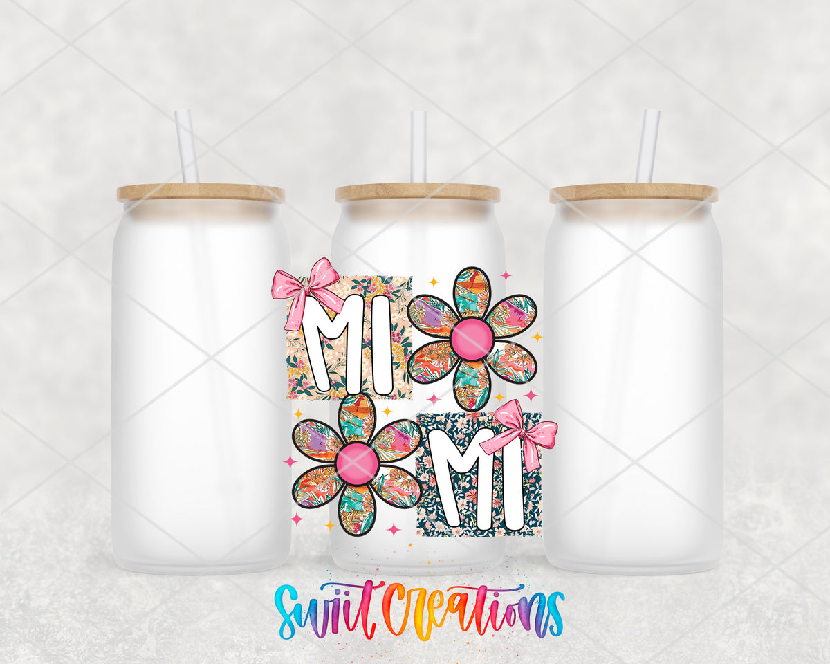 Mimi frosted glass tumbler group view with lids and straws
