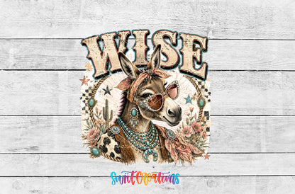 Western Glam Wise Ass artwork detail for the finished 16 oz tumbler