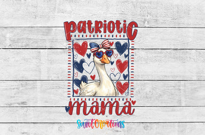Patriotic Mama Goose artwork detail for the finished 16 oz tumbler