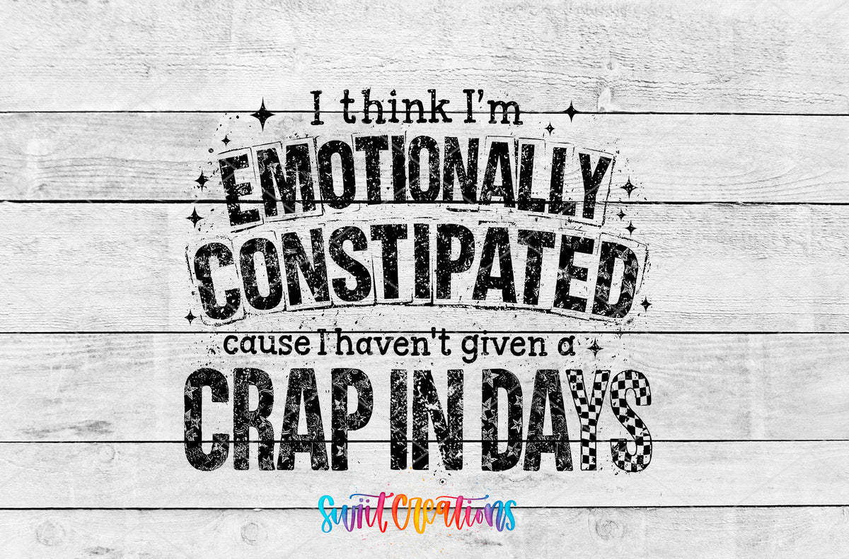 Emotionally Constipated artwork detail for the finished 16 oz tumbler