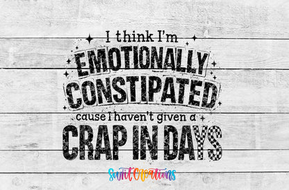 Emotionally Constipated artwork detail for the finished 16 oz tumbler